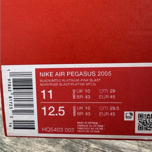 Size 11-Nike Air Pegasus 2005 "Black Pink Blast" Men’s Sneakers HQ5403 002 - Picture 8 of 8